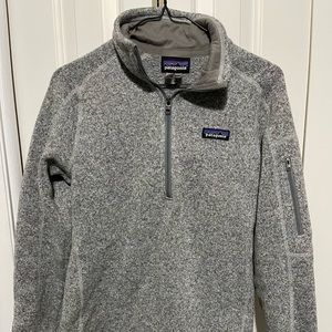 Women's Patagonia 1/4-Zip Fleece, birch white, size medium